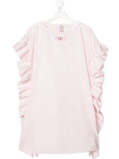 Emilio Pucci Junior платье с оборками и логотипом