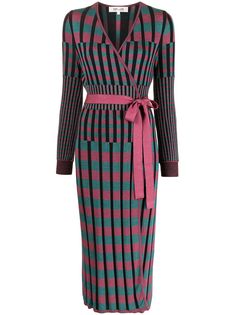 DVF Diane von Furstenberg платье миди Tracy в рубчик