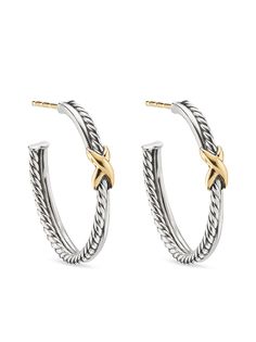 David Yurman серьги-кольца X из желтого золота