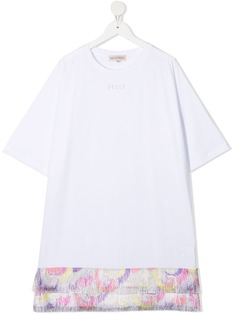 Emilio Pucci Junior платье с короткими рукавами и вышитым логотипом