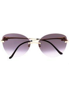 Cartier Eyewear солнцезащитные очки Panthère в безободковой оправе