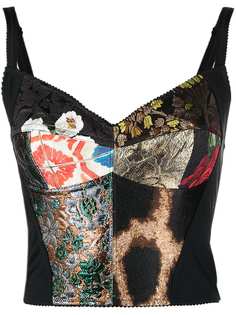 Dolce & Gabbana топ-бюстье в технике пэчворк