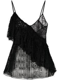 DONDUP полупрозрачный топ с вышивкой