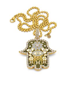BUDDHA MAMA подвеска Hamsa из желтого золота с бриллиантами