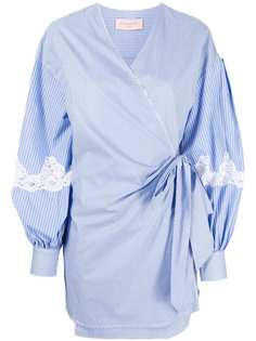 Ermanno Ermanno полосатое платье-рубашка с запахом