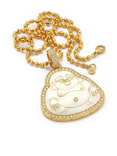 BUDDHA MAMA подвеска Happy Buddha из желтого золота с бриллиантами