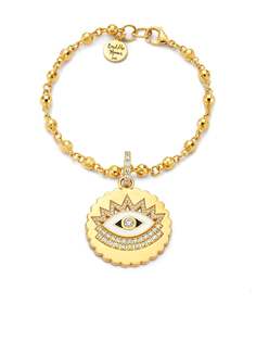 BUDDHA MAMA колье Evil Eye из желтого золота с бриллиантами