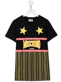 Moschino Kids футболка с логотипом и полосками