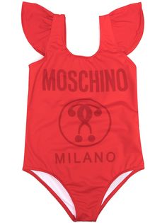 Moschino Kids купальник с короткими рукавами и логотипом