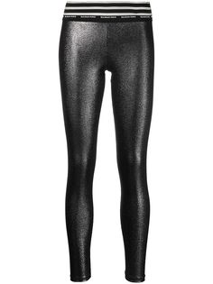Balmain легинсы с эффектом металлик и логотипом
