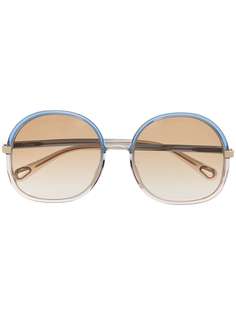 Chloé Eyewear солнцезащитные очки Franky в массивной круглой оправе