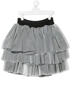 Balmain Kids ярусная юбка из тюля