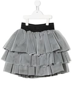 Balmain Kids ярусная юбка из тюля