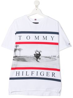 Tommy Hilfiger Junior футболка с принтом и логотипом