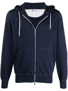 Brunello Cucinelli худи на молнии с кулиской