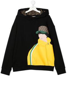 Fendi Kids худи с графичным принтом