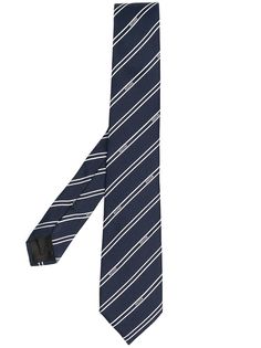 Moschino галстук в полоску с логотипом