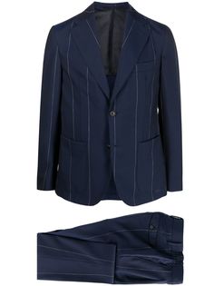 Eleventy полосатый костюм-двойка с однобортным пиджаком