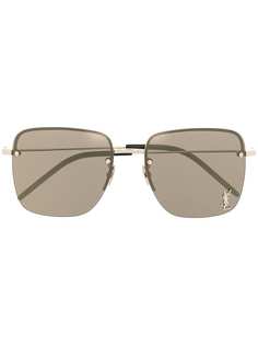 Saint Laurent Eyewear солнцезащитные очки SL312M в квадратной оправе с монограммой