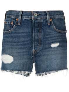Levis джинсовые шорты с эффектом потертости
