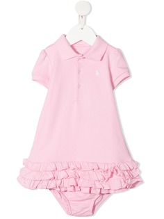 Ralph Lauren Kids платье с воротником поло и оборками