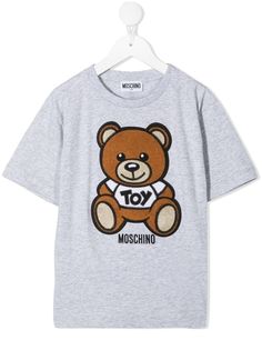 Moschino Kids футболка с вышитым логотипом