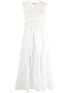 TWINSET длинное платье в технике кроше