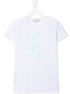 Emilio Pucci Junior футболка с логотипом из пайеток
