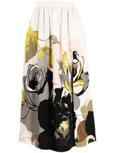 Adam Lippes юбка с завышенной талией и цветочным принтом
