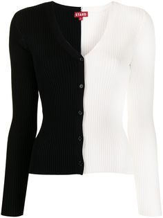STAUD кардиган на пуговицах с контрастной вставкой
