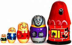 Матрешка Нескучные игры "Три поросенка", 5 предметов (Р-45/932)