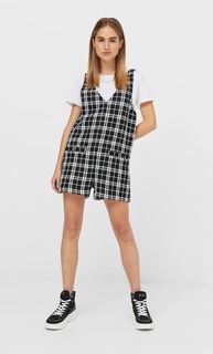 Stradivarius Комбинезон В Клетку Женская Коллекция Черный L