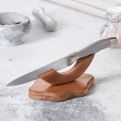 Подставка для ножа, 14 х 8 см, массив бука Доброе дерево