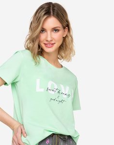 Зеленая пижамная футболка LOVE Gloria Jeans