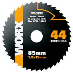 Пильный диск Worx по металлу 44T HSS 85х1,2х15 мм