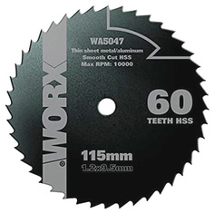 Пильный диск Worx по металлу 60T HSS 115х1,2х9,5 мм
