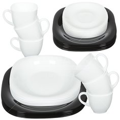 Сервиз столовый, 30 предметов, Carine D2382/N1500 черно-белый Luminarc