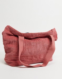 Большая вельветовая сумка-тоут темно-розового цвета ASOS DESIGN-Розовый цвет