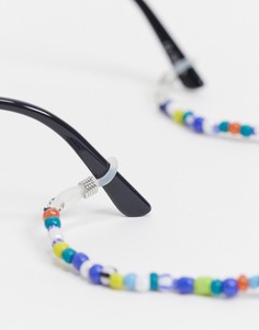 Цепочка для солнцезащитных очков с разноцветными бусинами ASOS DESIGN-Многоцветный