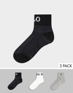 Набор из трех пар носков до щиколотки Polo Ralph Lauren-Белый
