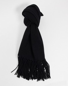 Черный шарф из вареной шерсти AllSaints