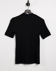 Черная футболка с высоким воротом PIECES-Черный цвет