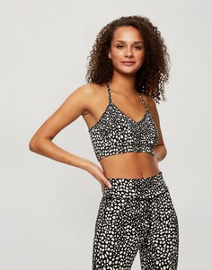 Черный бралетт со звериным принтом Miss Selfridge-Черный цвет