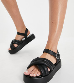 Черные сандалии на толстой подошве Public Desire Wide Fit Kelsi-Черный цвет