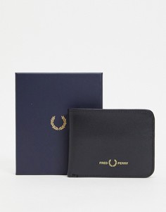 Черный кожаный бумажник Fred Perry-Черный цвет