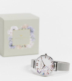 Женские часы с живописным принтом Olivia Burton – эксклюзивно для ASOS-Серебристый