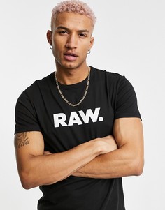 Черная футболка с принтом "Raw" G-Star-Черный цвет