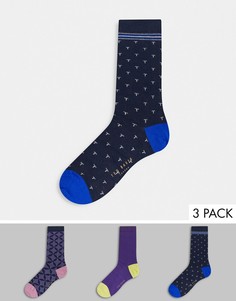 Подарочный набор из трех пар носков Ted Baker-Многоцветный
