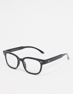 Солнцезащитные очки в черной круглой оправе с прозрачными стеклами AJ Morgan-Черный