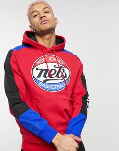 Красный флисовый худи Mitchell & Ness NBA New Jersey Nets